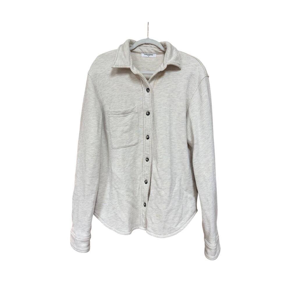 Perfectwhitetee Button Front Shirt Small Cream Made USA Cozy